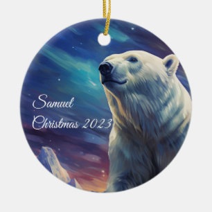 De Cerâmica Ornamento Personalizado do Urso Polar