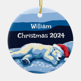 De Cerâmica Ornamento Personalizado Do Urso Polar Dormindo