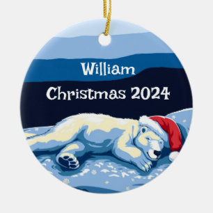 De Cerâmica Ornamento Personalizado Do Urso Polar Dormindo