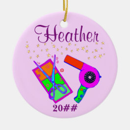 DE CERÂMICA ORNAMENTO PERSONALIZADO E DATA HAIR STYLIST