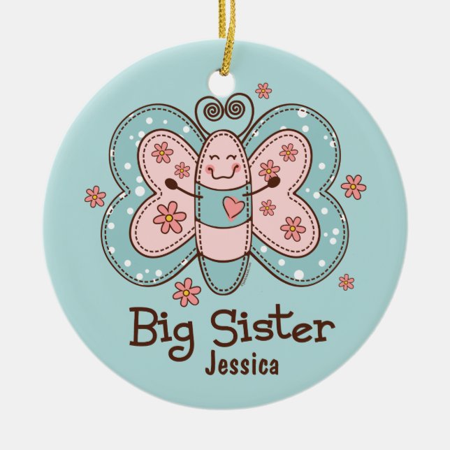 De Cerâmica Ornamento personalizado irmã mais velha da (Frente)
