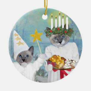 De Cerâmica Ornamento personalizado Lucia do papai noel dos