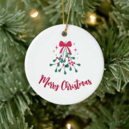 De Cerâmica Ornamento Personalizado Mistletoe Feliz Natal
