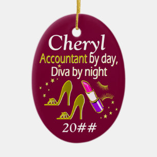 De Cerâmica ORNAMENTO PERSONALIZADO na moda ACCOUNTANT