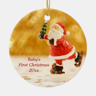De Cerâmica Ornamento personalizado primeiro Natal do papai