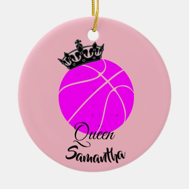 De Cerâmica Ornamento personalizado rainha do basquetebol (Frente)