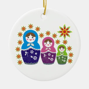 De Cerâmica ornamento personalizado russo Matryoshka Dolls