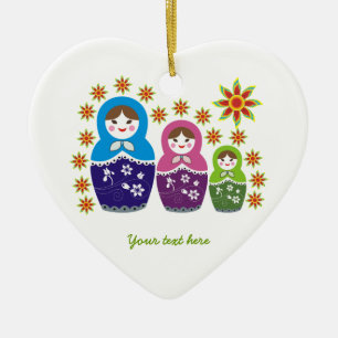 De Cerâmica ornamento personalizado russo Matryoshka Dolls
