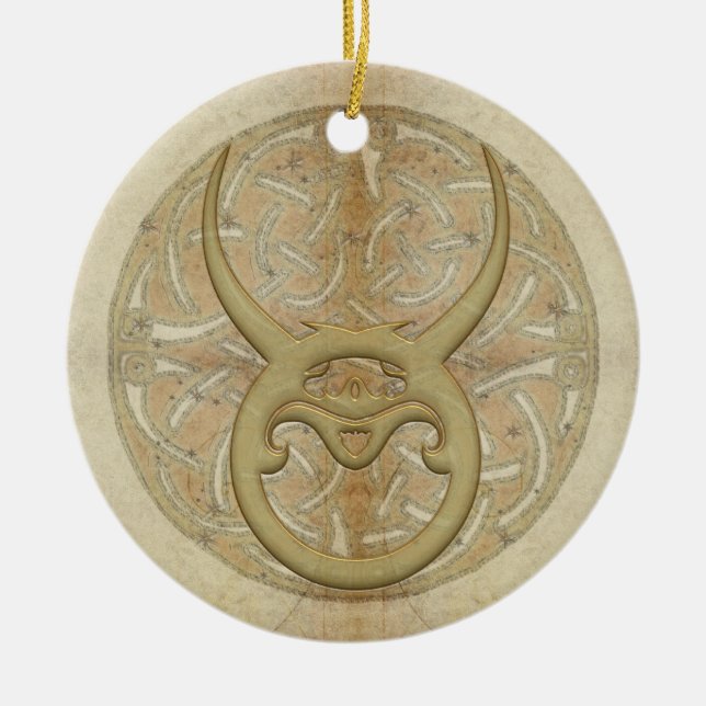 De Cerâmica Ornamento personalizado sinal da estrela do Taurus (Frente)