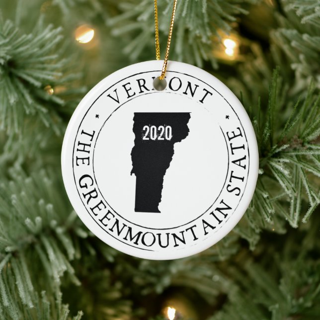 De Cerâmica Ornamento Personalizado Vermont (Árvore)