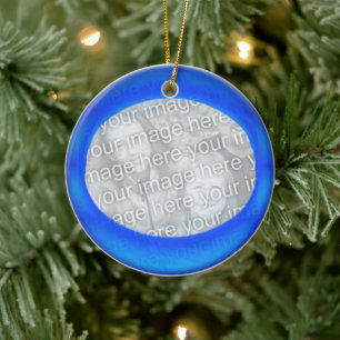 De Cerâmica Ornamento - Personalizar bola azul