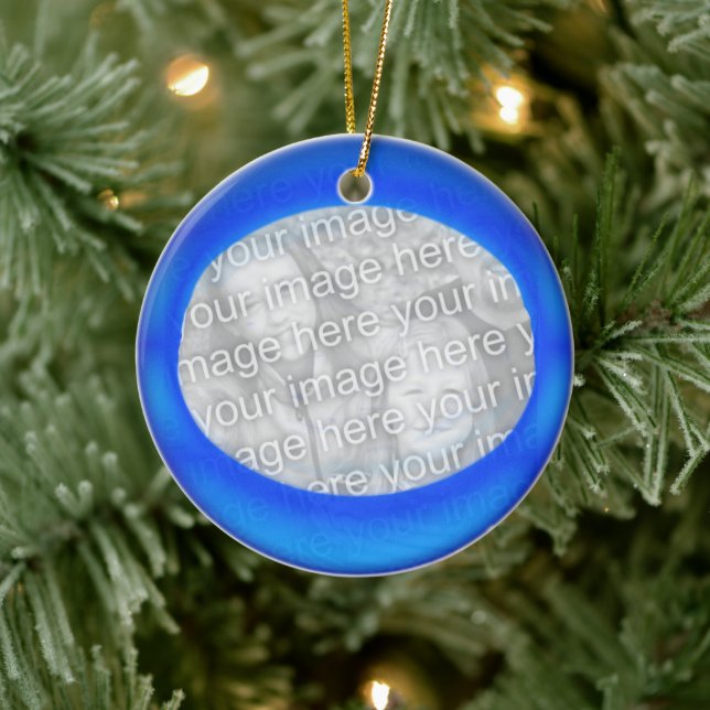 De Cerâmica Ornamento - Personalizar bola azul (Árvore)