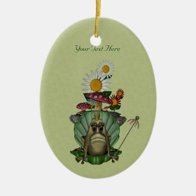 De Cerâmica Ornamento Personalizável da Princesa Sapo Bonita (Frente)