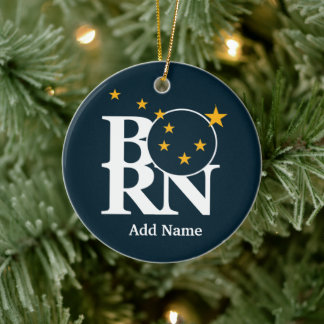 De Cerâmica Ornamento Personalizável do Alasca do nascer