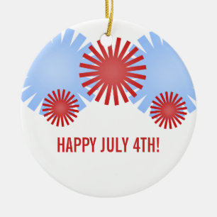 De Cerâmica Ornamento Personalizável do Fireworks Retroativo