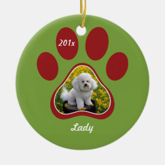 De Cerâmica Ornamento Pet Personalizado Pawprint