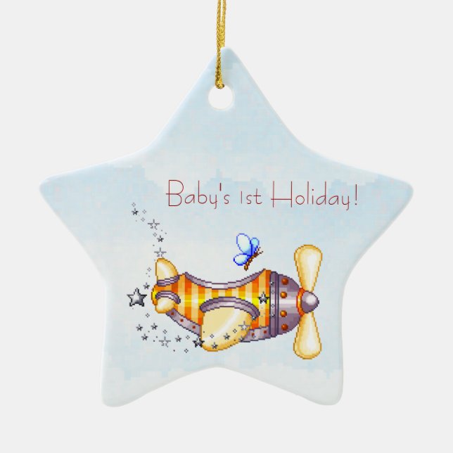 De Cerâmica Ornamento plano do ø feriado do bebê (Frente)