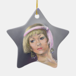 De Cerâmica Ornamento por Estrela Flapper Springtime