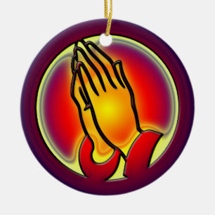 DE CERÂMICA ORNAMENTO PRAYING DAS MÃOS