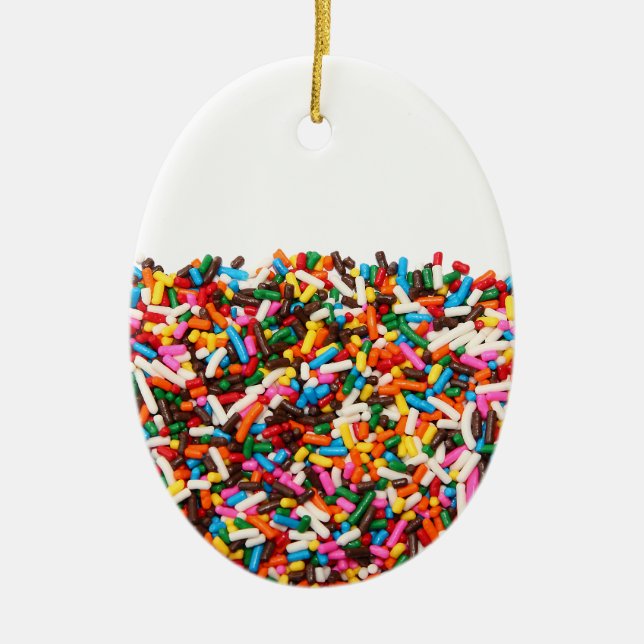 De Cerâmica Ornamento Preenchido por Sprinkles (Frente)