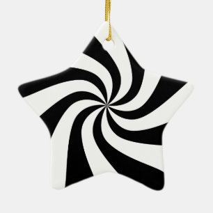De Cerâmica Ornamento preto & branco da árvore da estrela dos