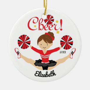 De Cerâmica Ornamento preto & Dourado do cheerleader do cabelo