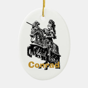 De Cerâmica Ornamento preto e branco do cavaleiro