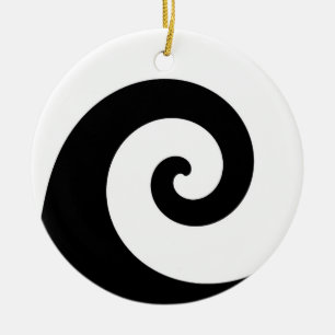 De Cerâmica Ornamento preto e branco do design do redemoinho