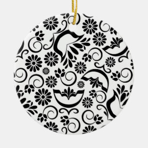 De Cerâmica Ornamento preto e branco Elegante
