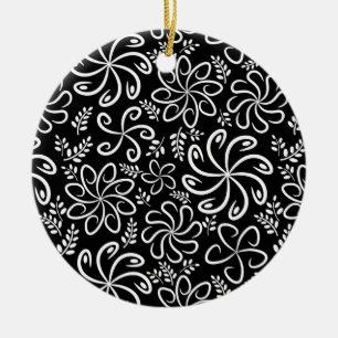 De Cerâmica Ornamento preto e branco lindo