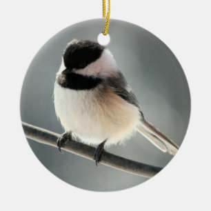 De Cerâmica ornamento Preto-tampado do Chickadee