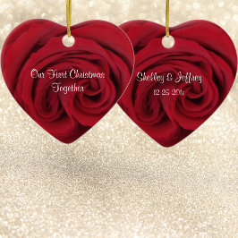 De Cerâmica Ornamento Primeiro Natal Junto do Coração rosa ver