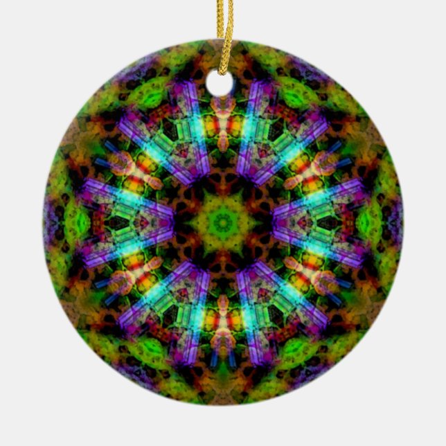 De Cerâmica Ornamento psicadélico luminoso da mandala (Frente)