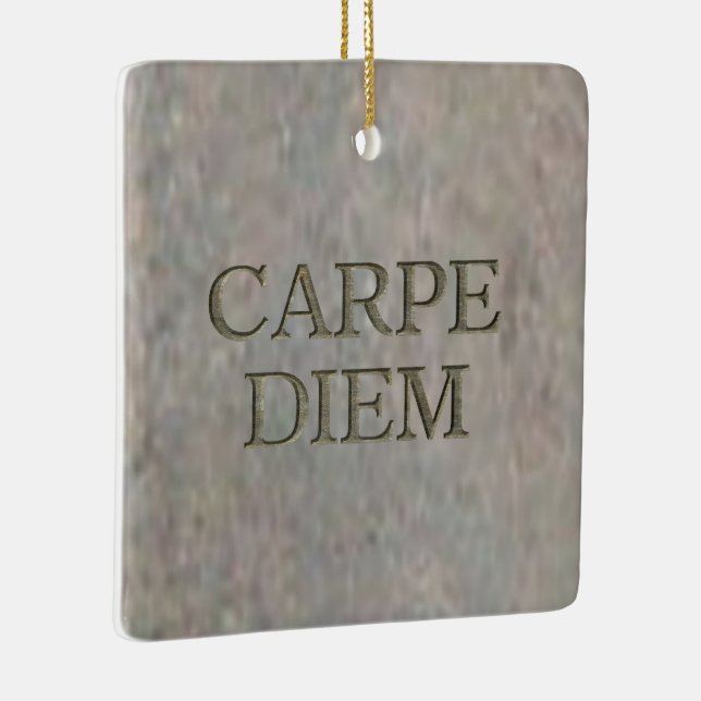 De Cerâmica Ornamento quadrado Carpe Diem Stone (Direito )