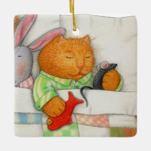 De Cerâmica Ornamento Quadrado Cerâmico do GATINHO COZY