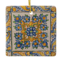 Ornamento Quadrado do Azuleijo Premium