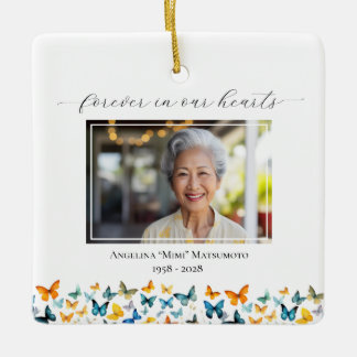 De Cerâmica Ornamento Quadrado Personalizado por Borboleta - 2