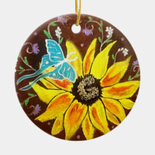 De Cerâmica Ornamento radiado cerâmico redondo