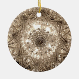 De Cerâmica Ornamento Redondo 'Crystal' (Prata)