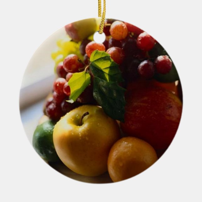 DE CERÂMICA ORNAMENTO REDONDO DA FRUTA FRESCA (Frente)