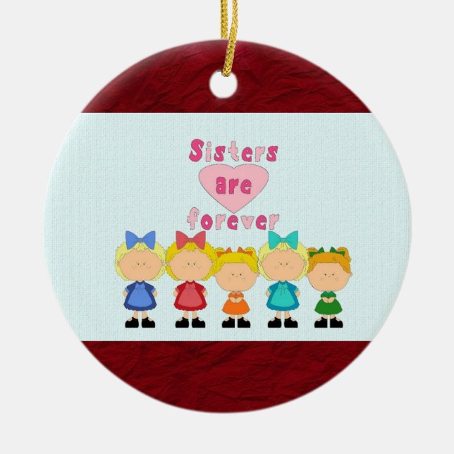 De Cerâmica Ornamento redondo das irmãs (Frente)