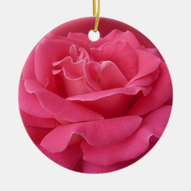 De Cerâmica Ornamento Rosa Rosa Rosa Cor-de-Rosa Personalizado (Frente)
