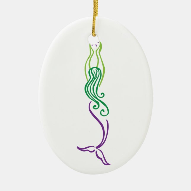 De Cerâmica Ornamento roxo da sereia (Frente)