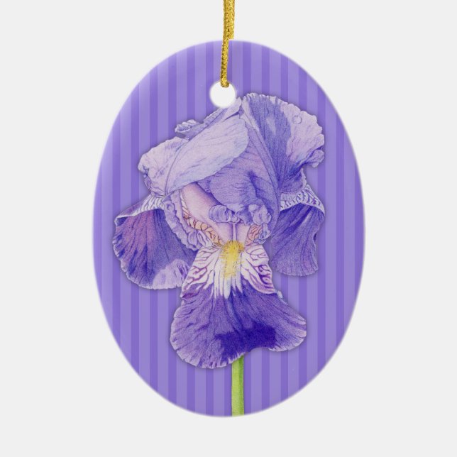 De Cerâmica Ornamento Roxo Iris (Frente)