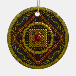 De Cerâmica Ornamento Scorpio Mandala