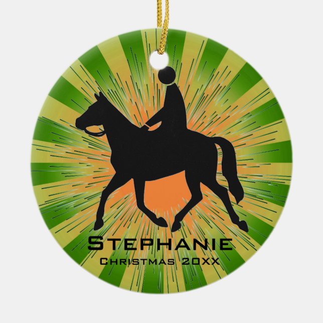 De Cerâmica Ornamento Separador Horseback Personalizado (Frente)