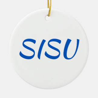 De Cerâmica Ornamento SISU (Redondo;Branca; Ornamento finlandê