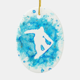 De Cerâmica Ornamento Snowboarder