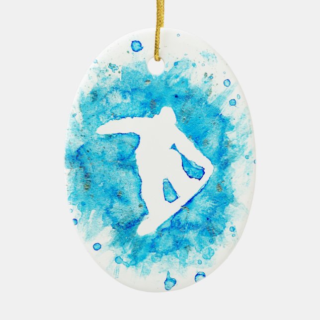 De Cerâmica Ornamento Snowboarder (Frente)