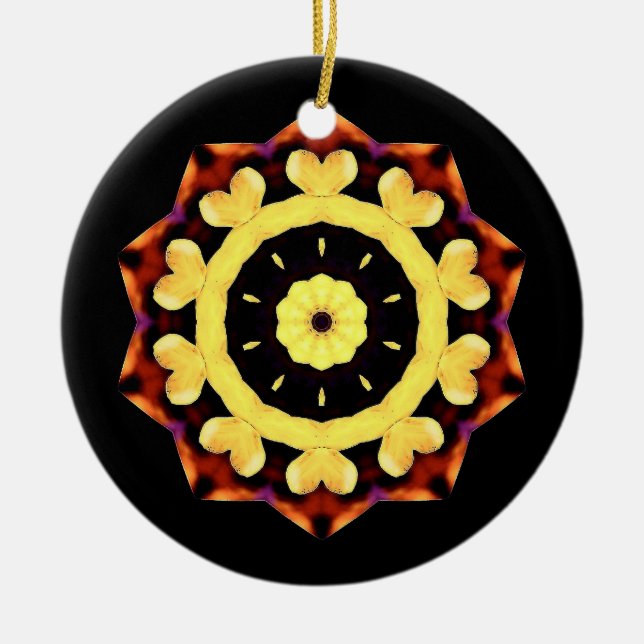 De Cerâmica Ornamento Sol Amarelo (Frente)